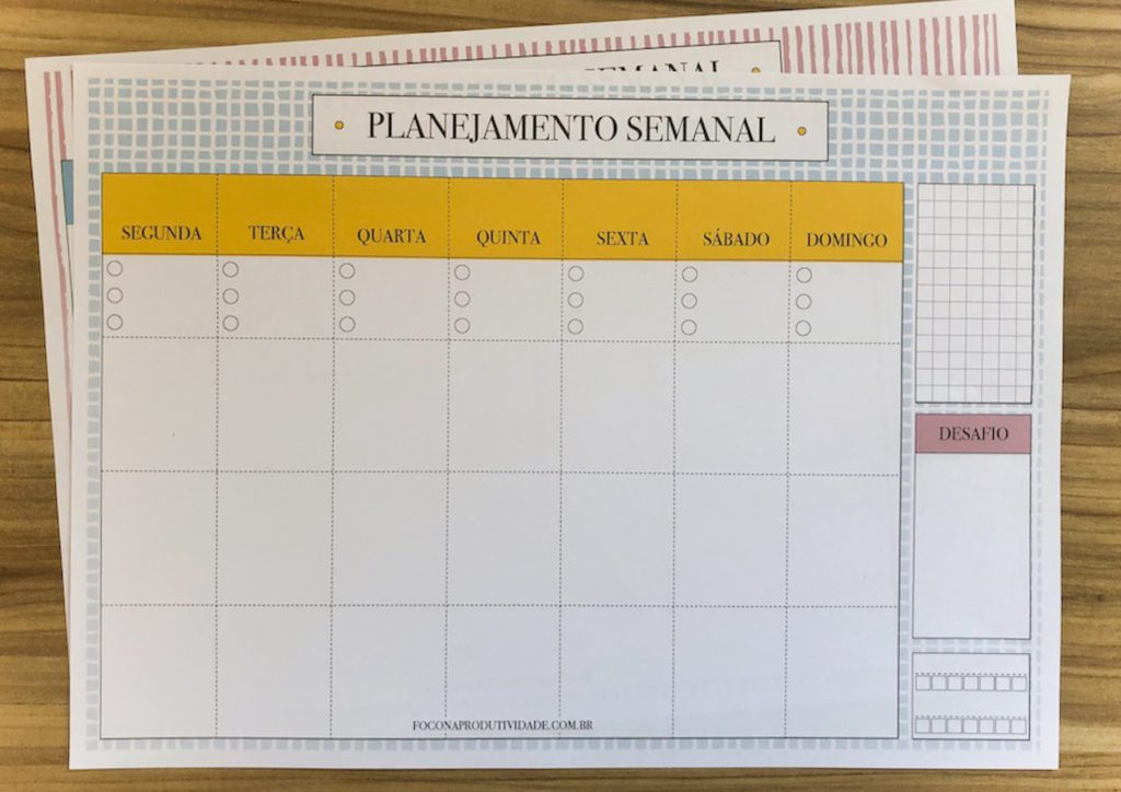 Planner Semanal para Imprimir - Foco na Produtividade