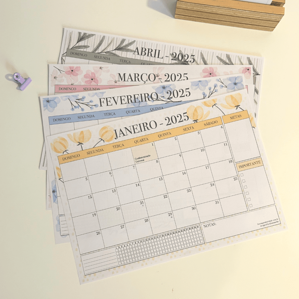 Planner 2025 Mensal e Semanal em PDF para Imprimir - Florescer - Foco ...